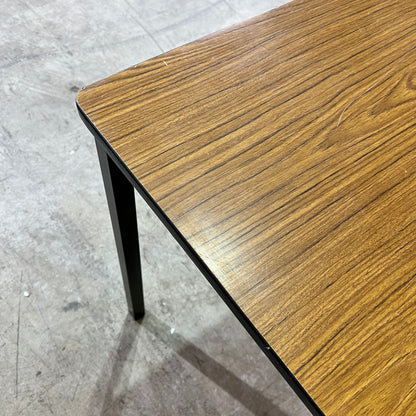 Timber Laminate Table with Black Metal Frame