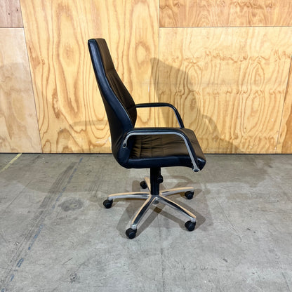 Black Leather executive chair with arms