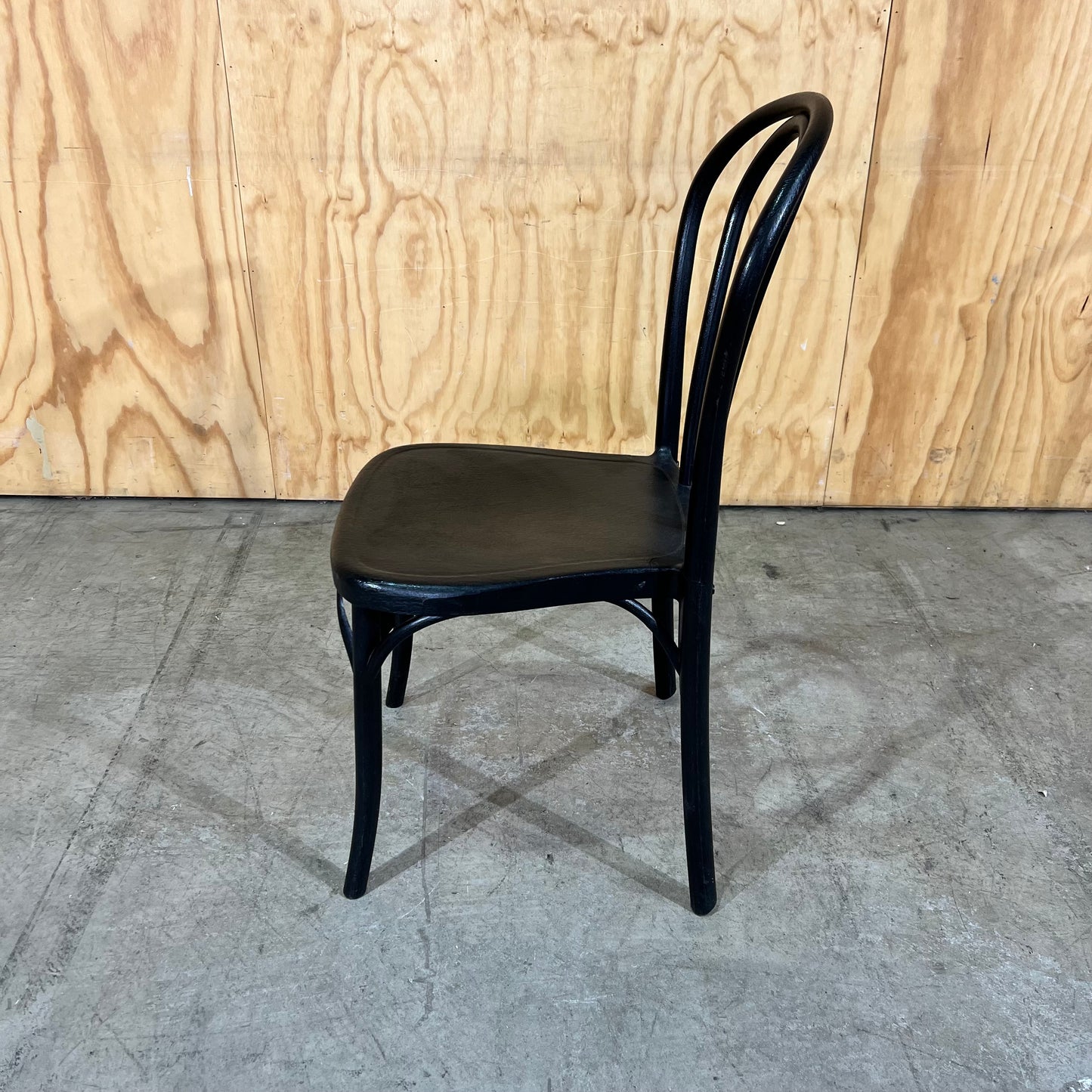 Black Plastic Moulded Bentwood Bistro Chair
