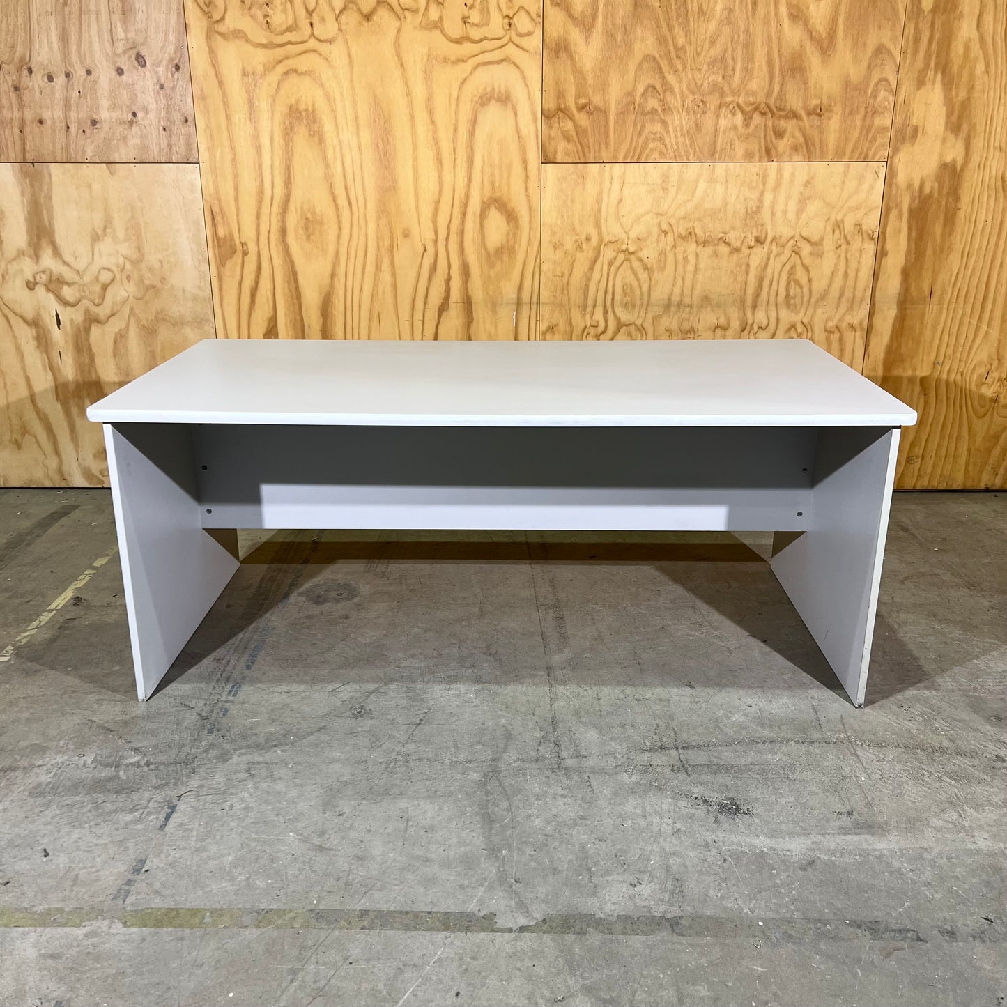 Light Grey Desk with Modesty Screen