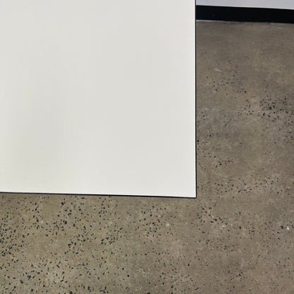 White Flip Table Black Trim on Castors