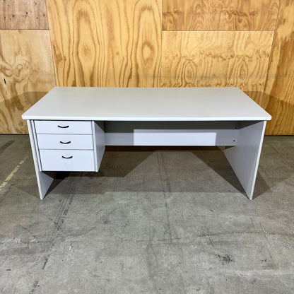 Light Grey Desk with Three Drawers