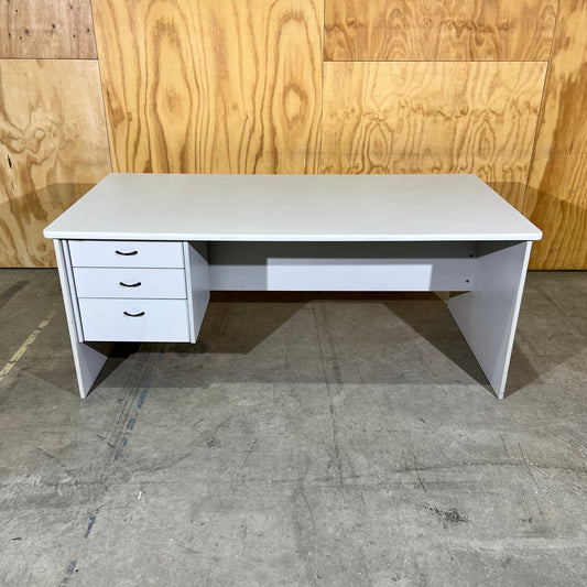 Light Grey Desk with Three Drawers