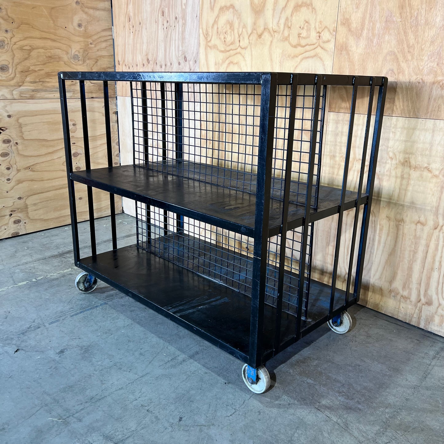 Black Metal Double Sided Trolley
