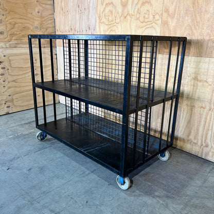 Black Metal Double Sided Trolley