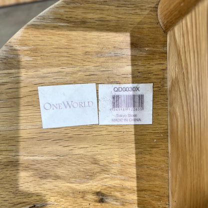 Round Timber Stool with Thin Legs