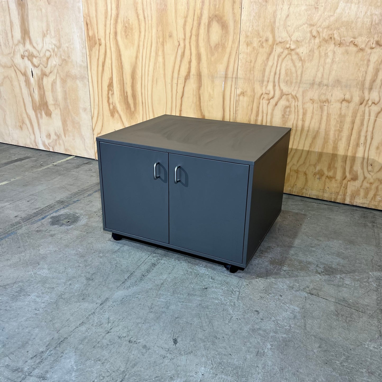 Charcoal 2-Door Storage Cabinet on Wheels