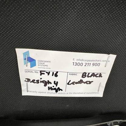 Tall Black Leather executive chair - no arms