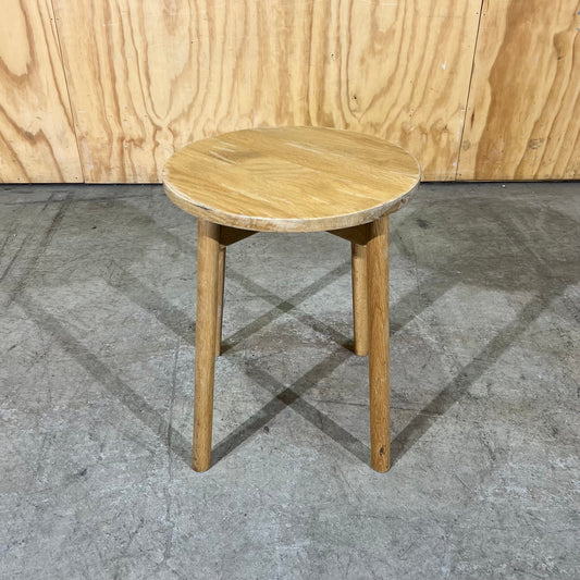 Round Timber Stool with Thin Legs