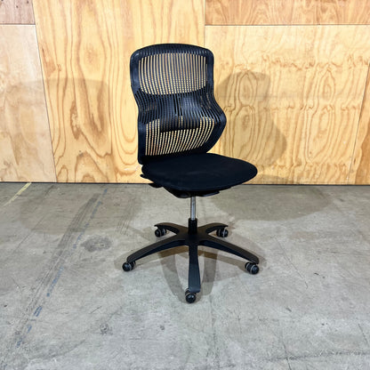 Black Mesh Task Chairs on Wheels