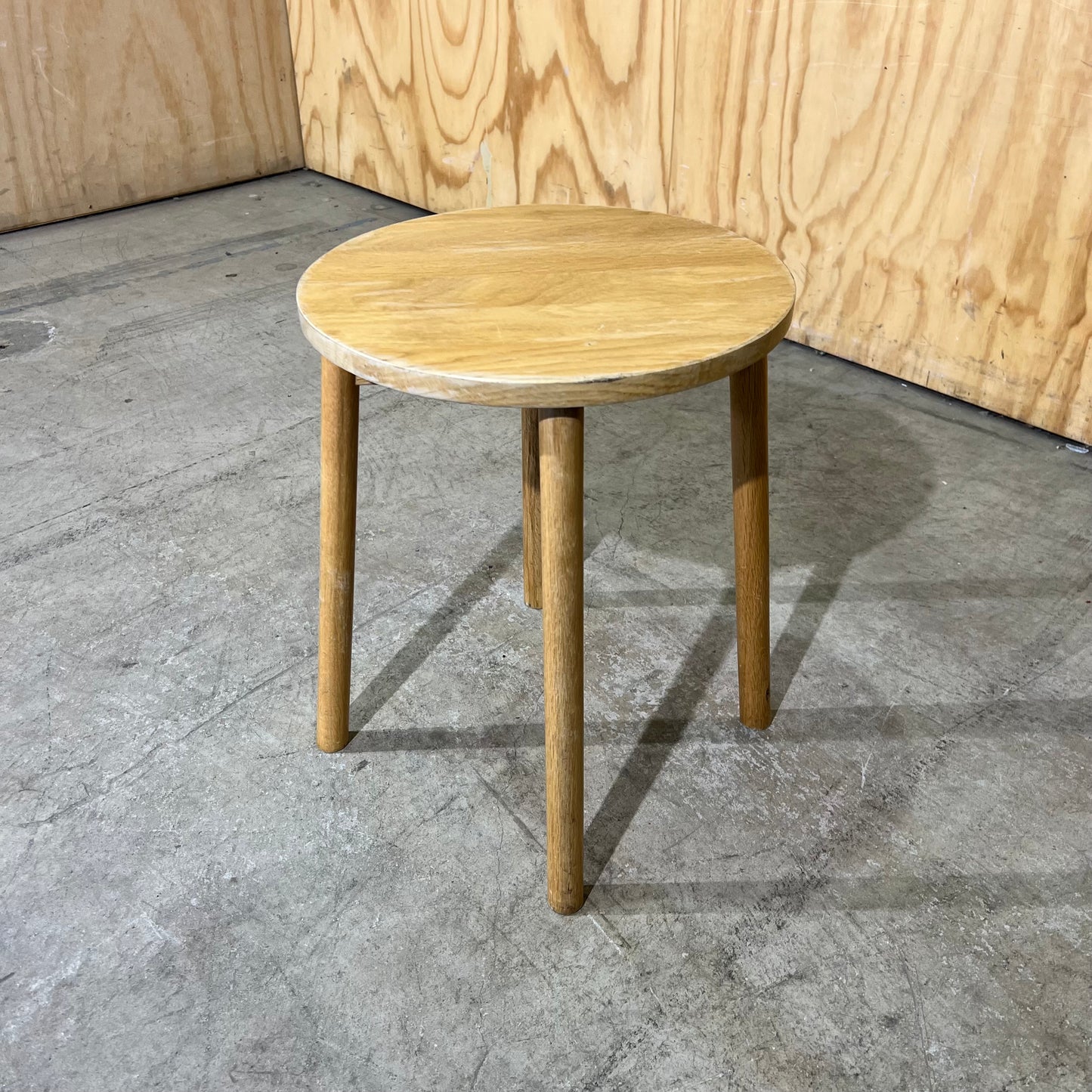 Round Timber Stool with Thin Legs