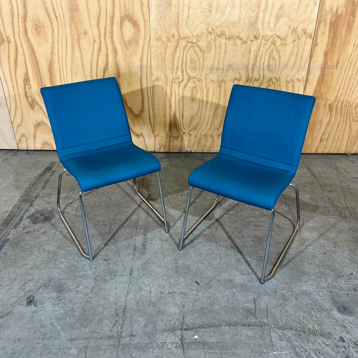 Mark Perry Teal Stackable Sled Chair