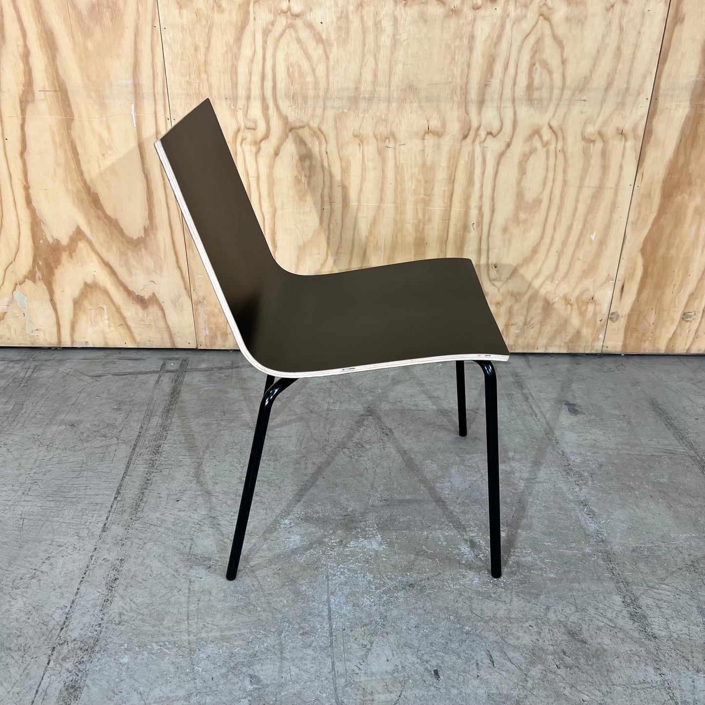 Black Plywood Stacking Chair