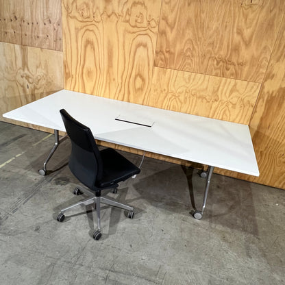 Large White Flip Table with Power Box