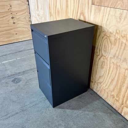 Dark Grey Metal 3 Drawer Filing Cabinet