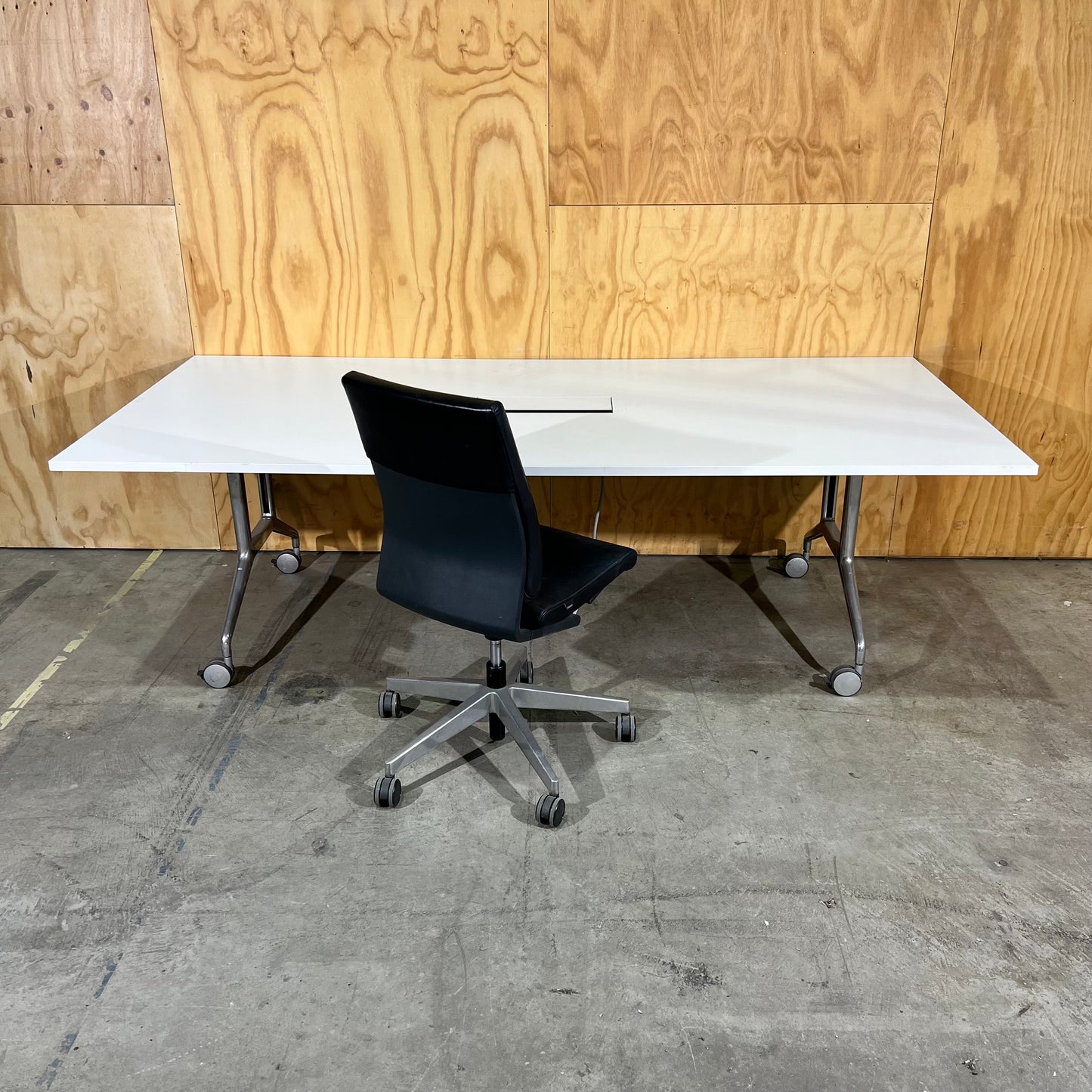 Large White Flip Table with Power Box
