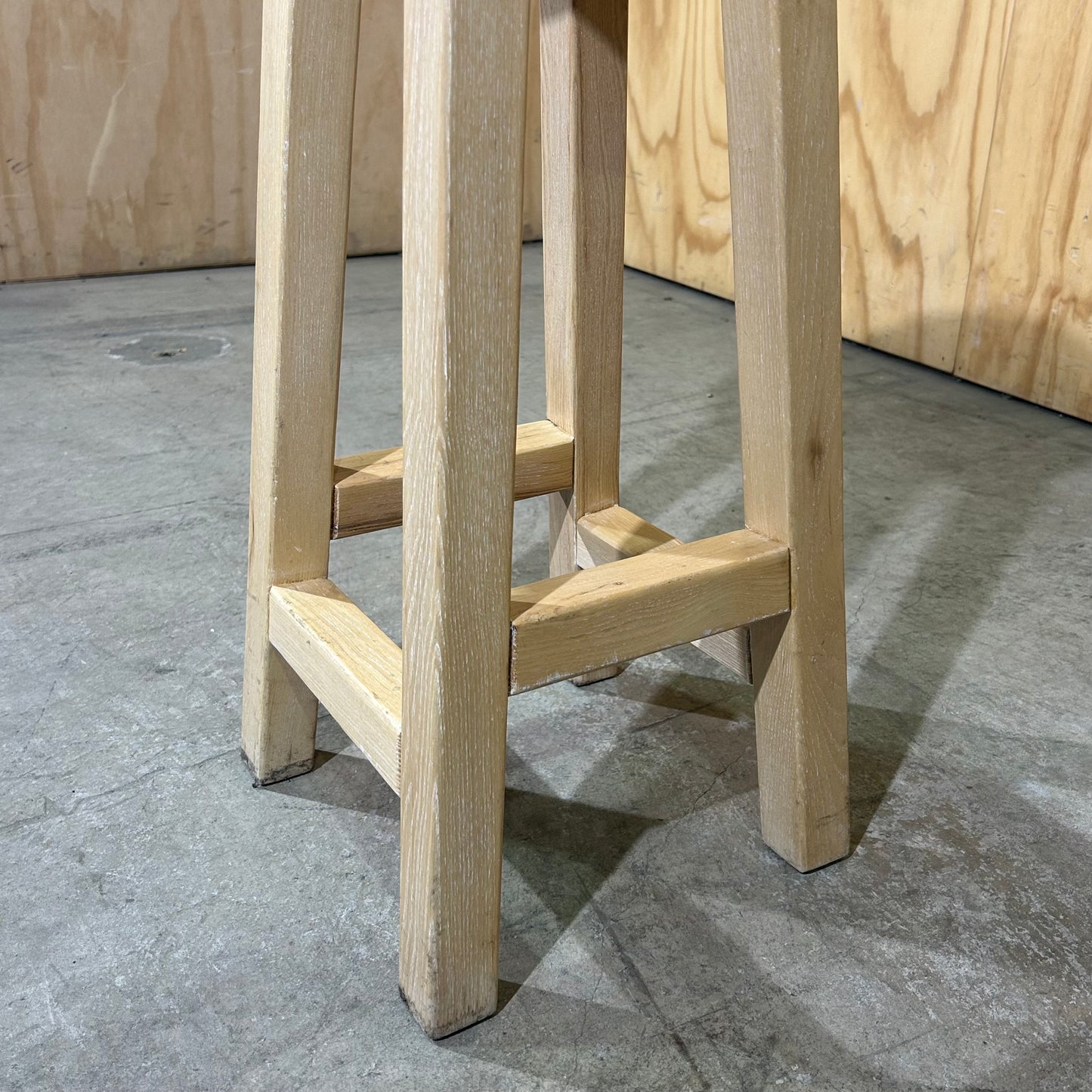 Round Timber High Stool