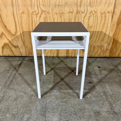 Small White & Charcoal IKEA Nyboda Side Table