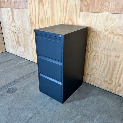 Dark Grey Metal 3 Drawer Filing Cabinet