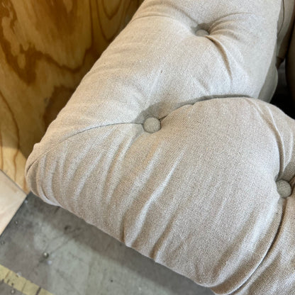 Natural Linen Chesterfield Style Couch/Sofa