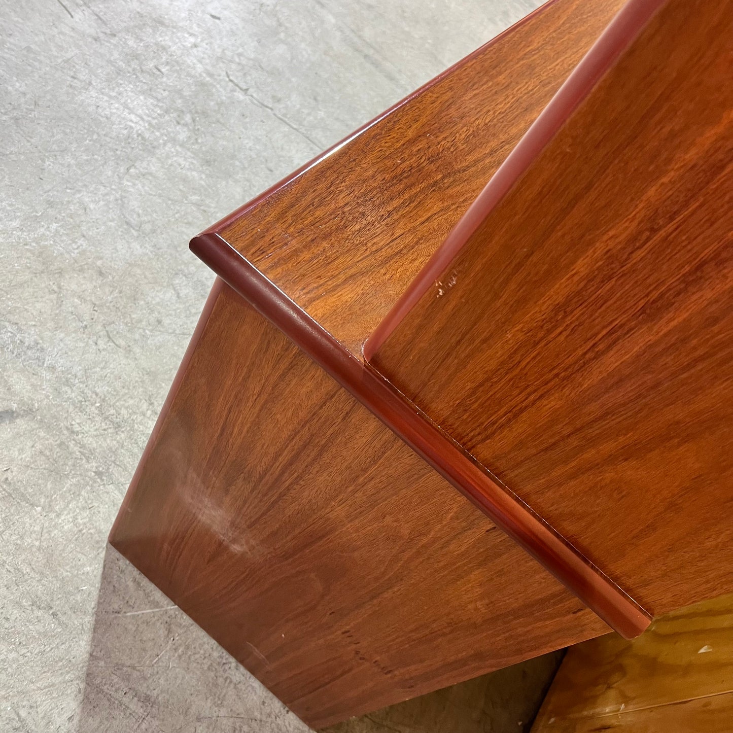 Modern Timber Veneer Credenza with Hutch
