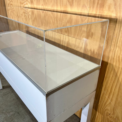 White Display Cabinet with Perspex Case and Two Shelf Options