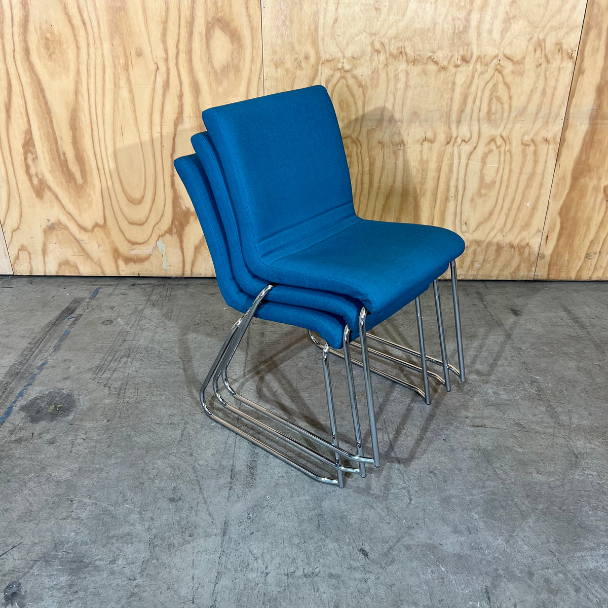 Mark Perry Teal Stackable Sled Chair