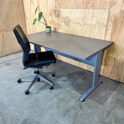 Rapidline Taupe Desk with Modesty Screen