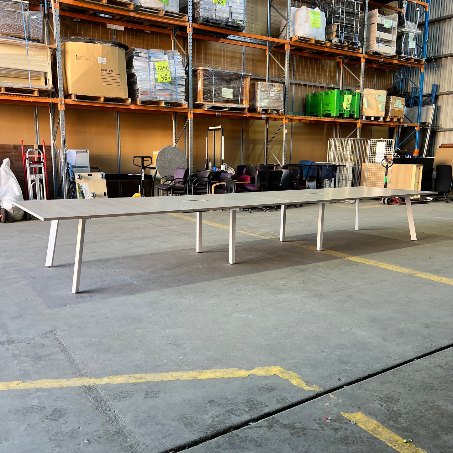 Commercial Boardroom Table with Cable Boxes - 20 Seater
