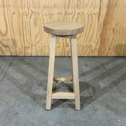 Round Timber High Stool