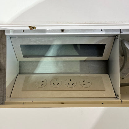 Large White Flip Table with Power Box