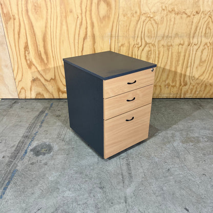 Charcoal and tan pedestal