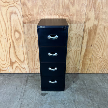 Excalibre Black 4-Drawer Vertical Filing Cabinet with keys