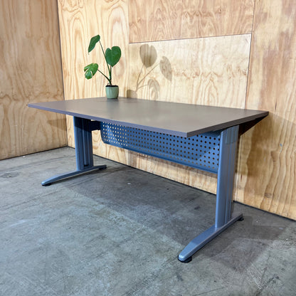 Rapidline Taupe Desk with Modesty Screen