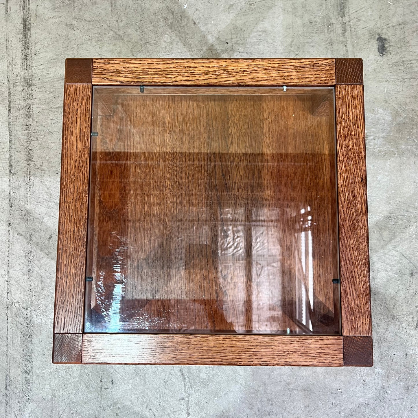 Mid-Century Modern Teak Glass Side Table
