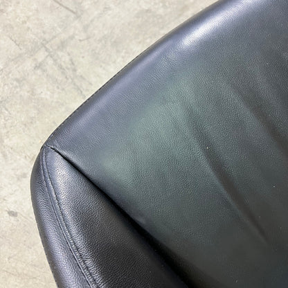 Black leather executive chair with arms