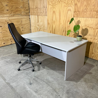 Light Grey Desk with Modesty Screen