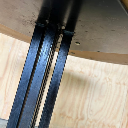 Industrial Round Hardwood Table