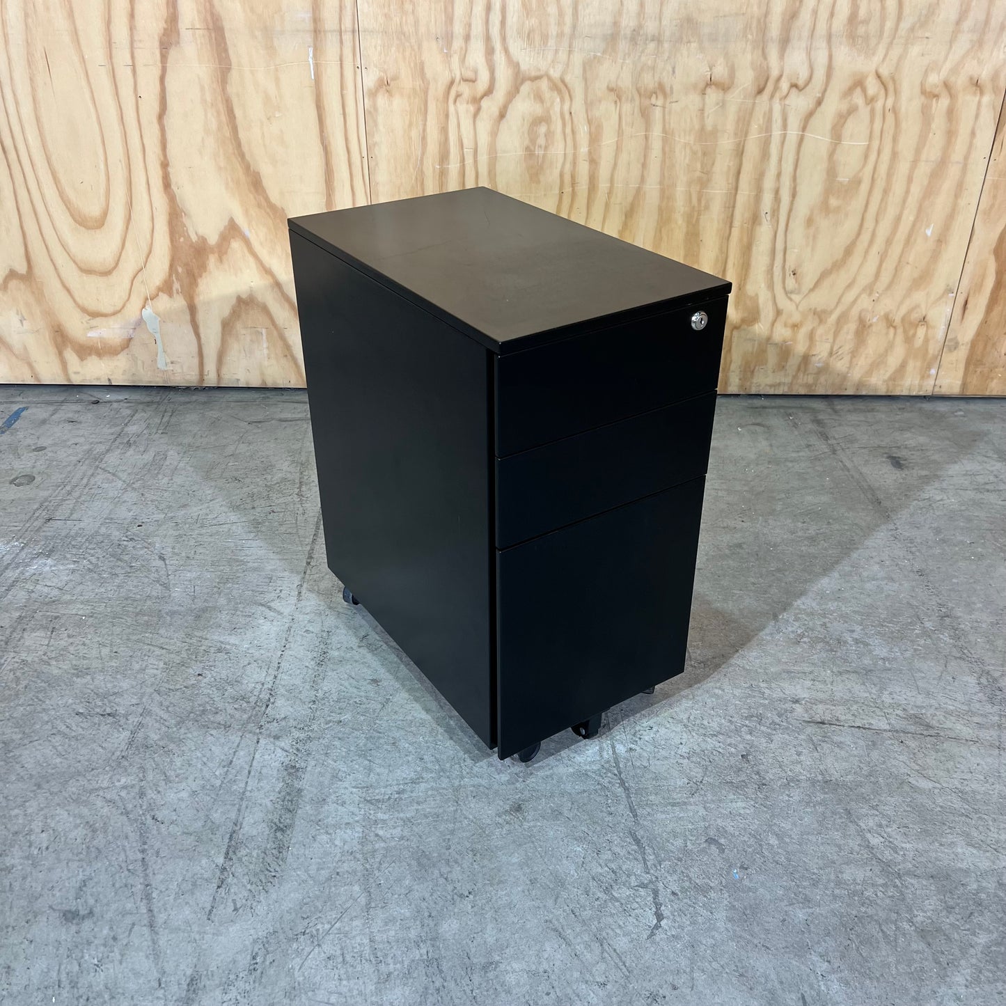 Slim Black Metal 3 Draw Pedestal