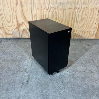 Slim Black Metal 3 Draw Pedestal