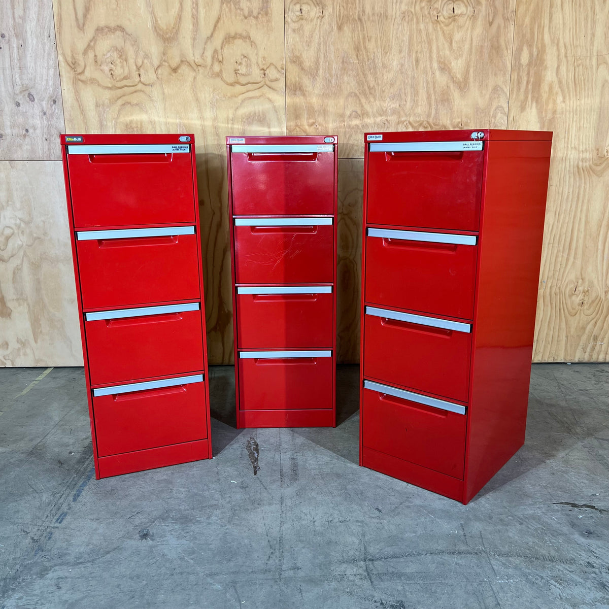 EliteBuilt Red Four Drawer Filing Cabinet