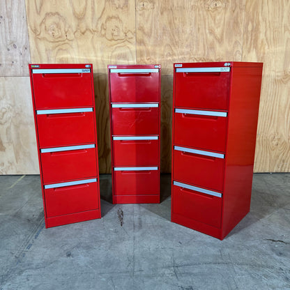 EliteBuilt Red Four Drawer Filing Cabinet
