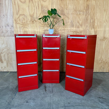 EliteBuilt Red Four Drawer Filing Cabinet