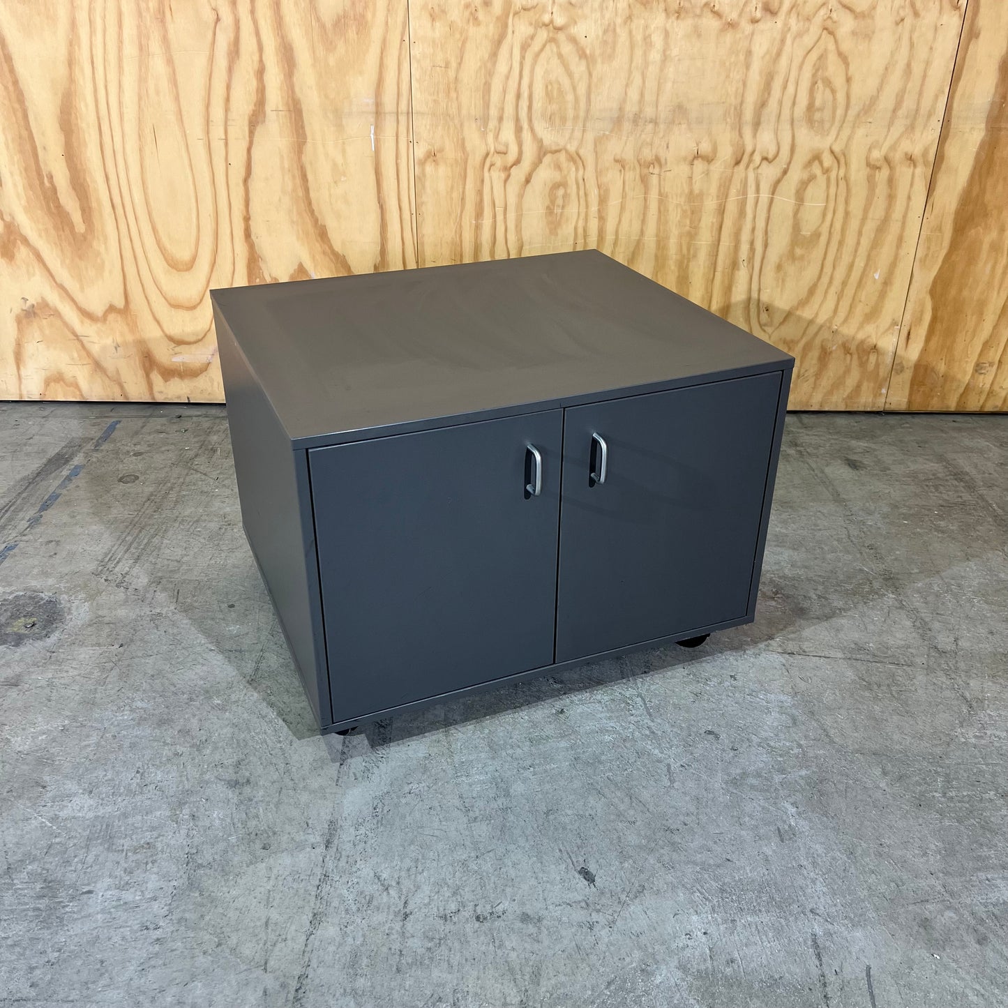 Charcoal 2-Door Storage Cabinet on Wheels