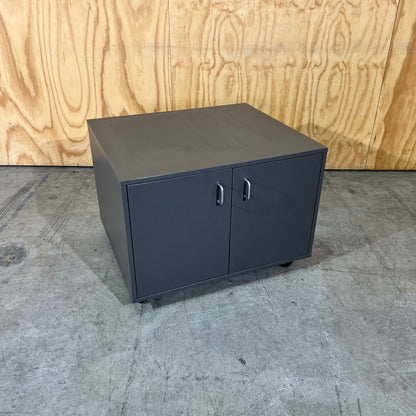 Charcoal 2-Door Storage Cabinet on Wheels