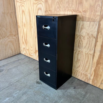 Excalibre Black 4-Drawer Vertical Filing Cabinet with keys