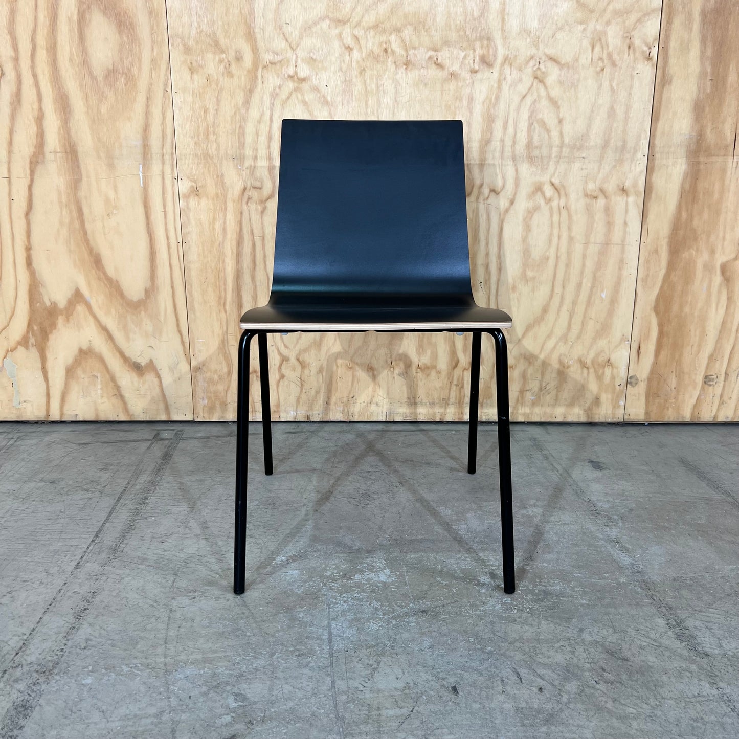 Black Plywood Stacking Chair