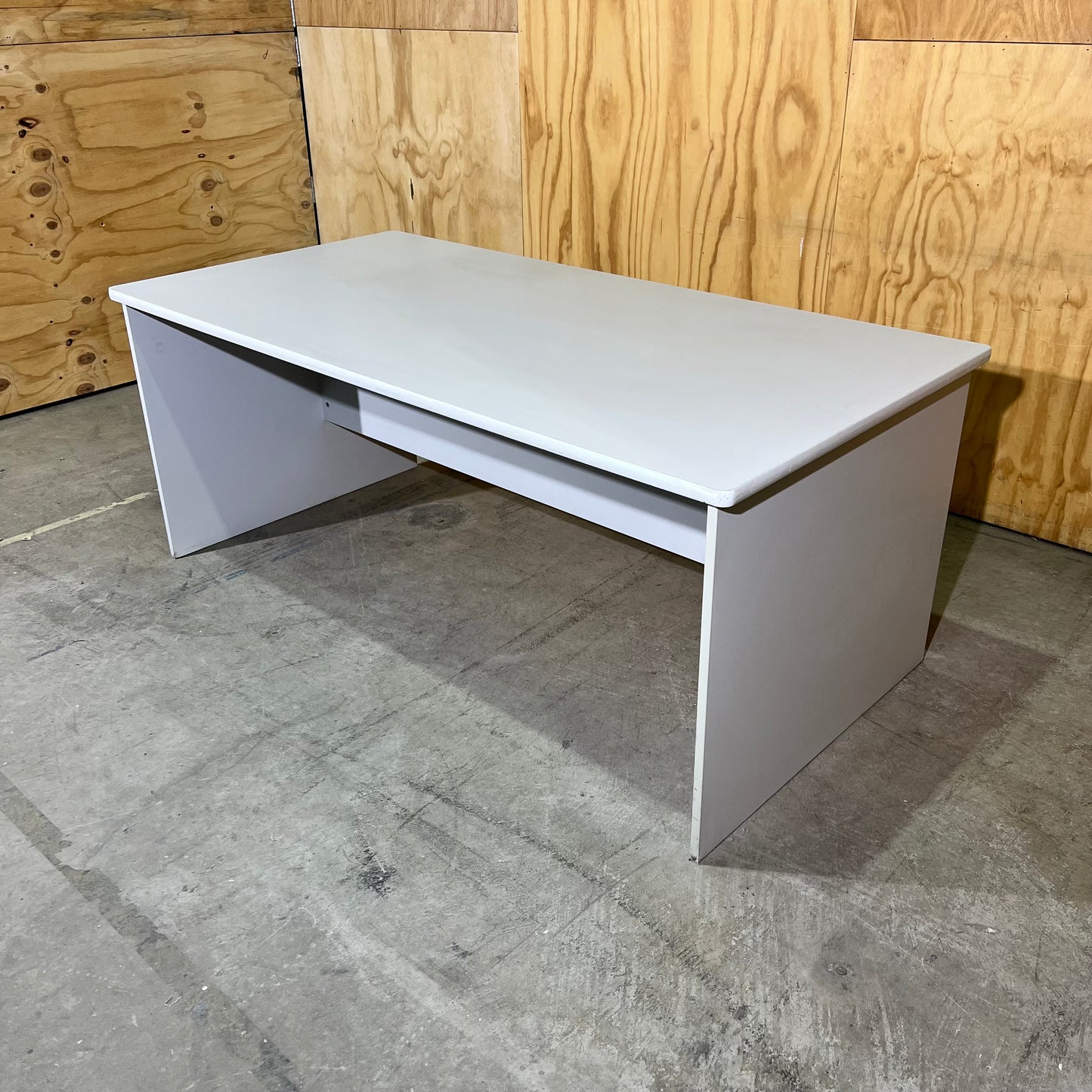 Light Grey Desk with Modesty Screen