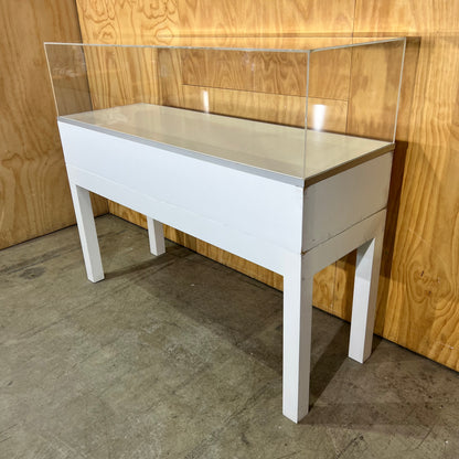 White Display Cabinet with Perspex Case and Two Shelf Options