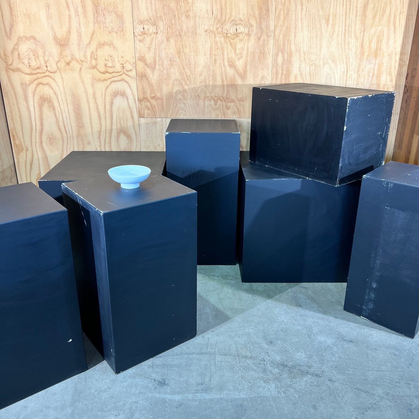 Set of Black Plinths